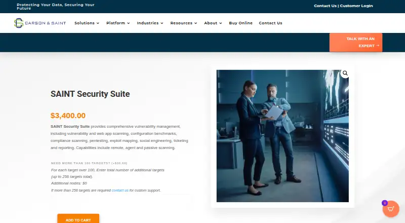 The SAINT Security Suite homepage