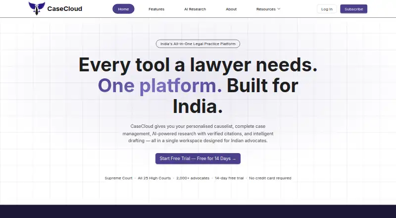 CaseCloud's website