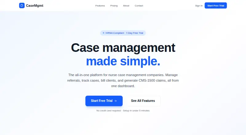 The CaseMgmt homepage