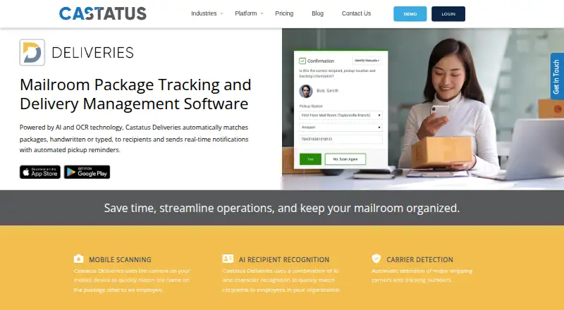 Castatus Deliveries's website