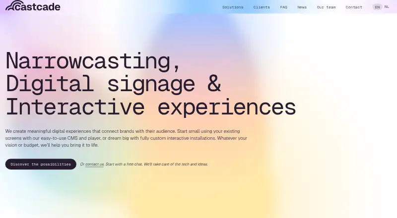 Castcade's website