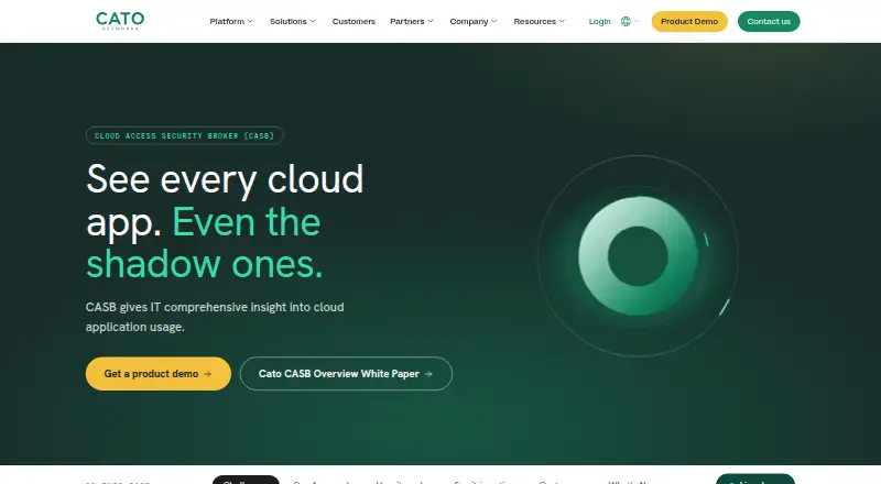 Cato CASB's website