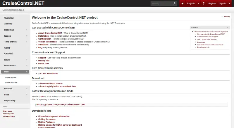The CruiseControl.NET homepage