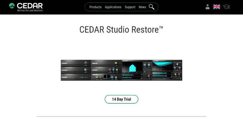 CEDAR Studio Restore's website