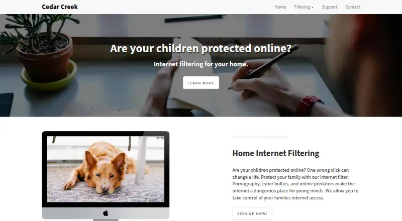The Cedar Creek Internet Filter homepage