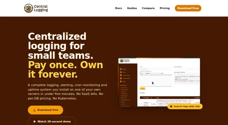 The Central Logging homepage