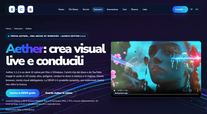 The Aether homepage