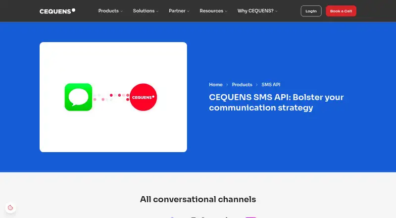 The CEQUENS SMS API homepage