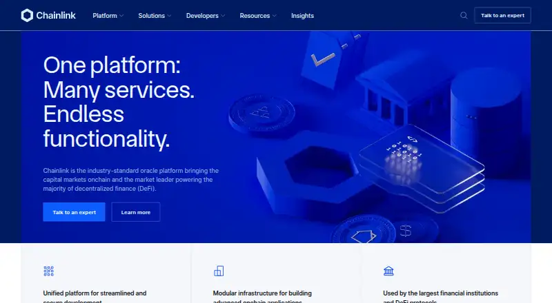 Chainlink Platform's website