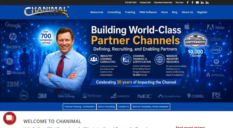 Chanimal Partner Portal's website