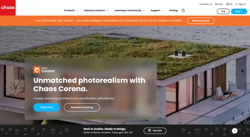 Corona Renderer's website