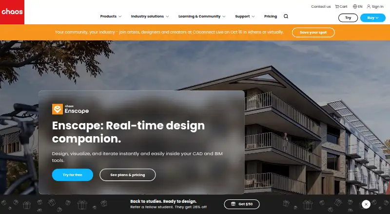 The Enscape homepage