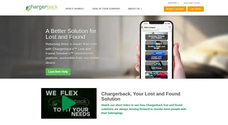 Chargerback's website