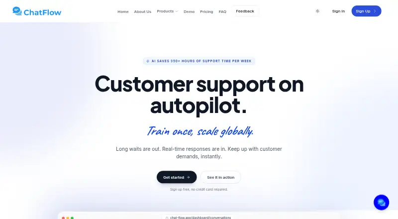 The ChatFlow homepage