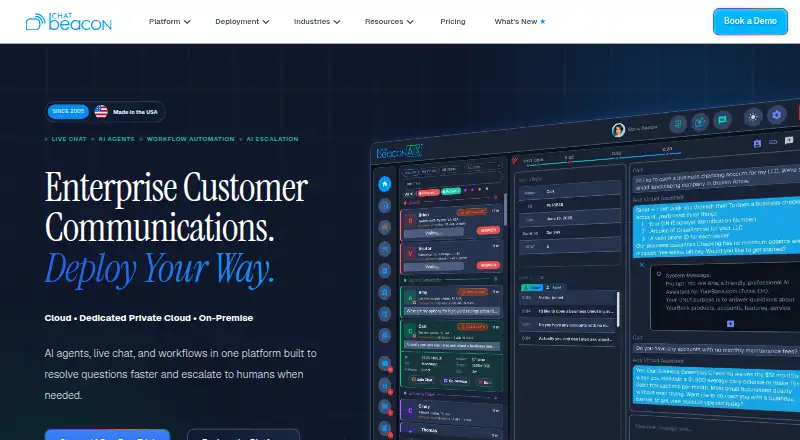The ChatBeacon homepage