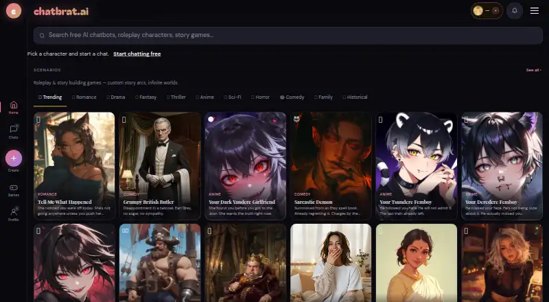 ChatBrat AI's website