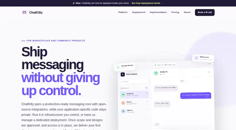 ChatKitty's website