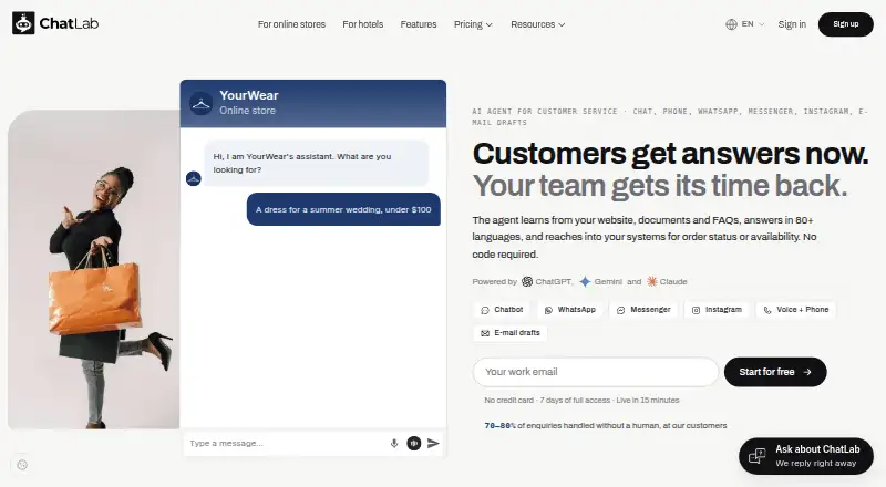 The ChatLab homepage