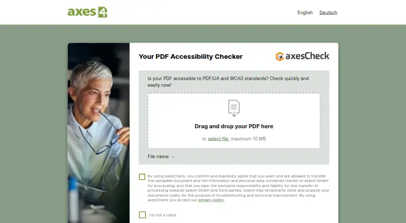 The axesCheck homepage