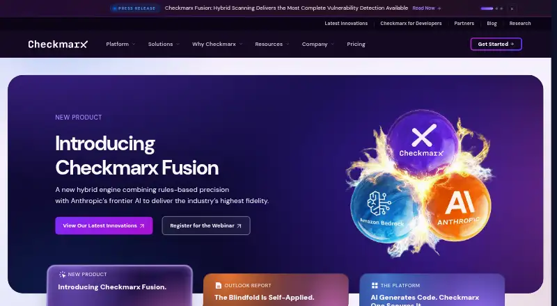 Checkmarx SCA's website