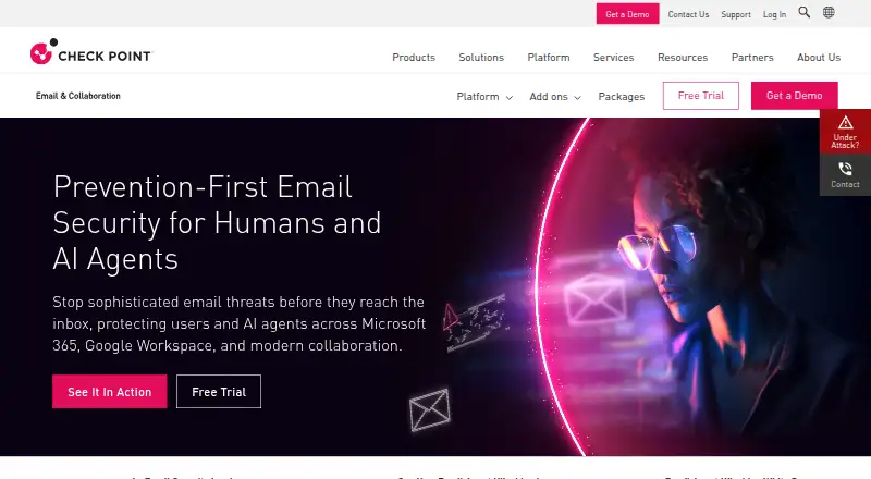 Check Point Email Security's website