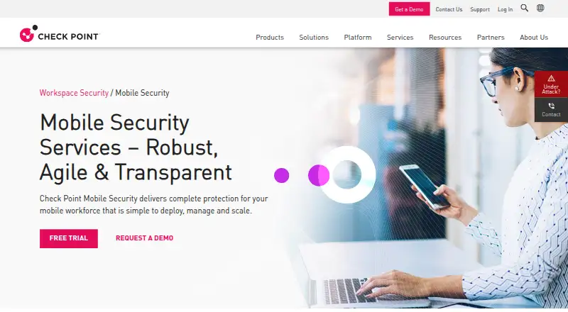 Check Point Harmony Mobile's website