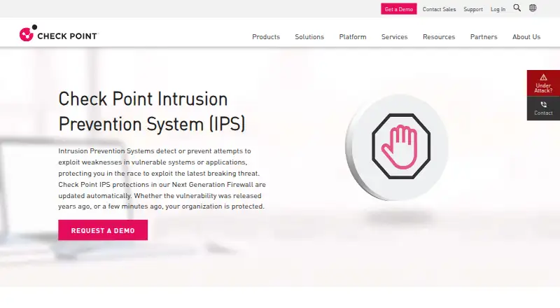 Check Point Intrusion Prevention System (IPS)'s website