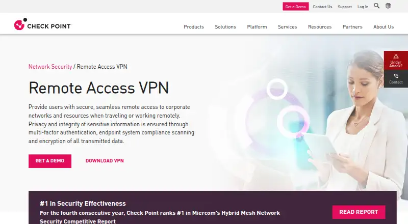 Check Point Endpoint Security VPN's website