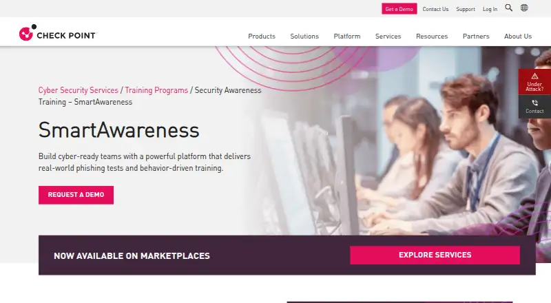 Check Point SmartAwareness's website