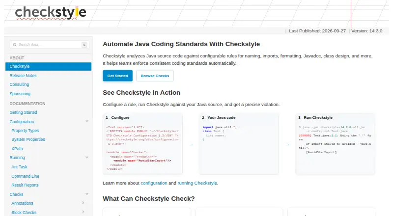 Checkstyle's website