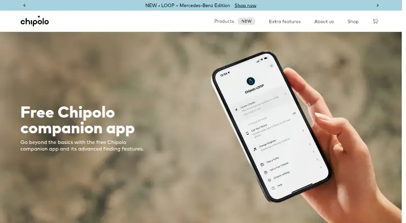 Chipolo app's website