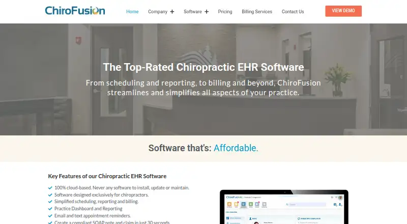 ChiroFusion's website