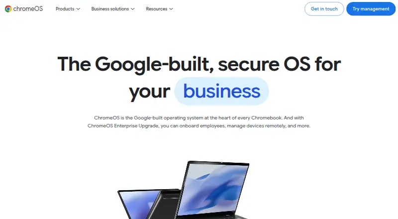 ChromeOS's website