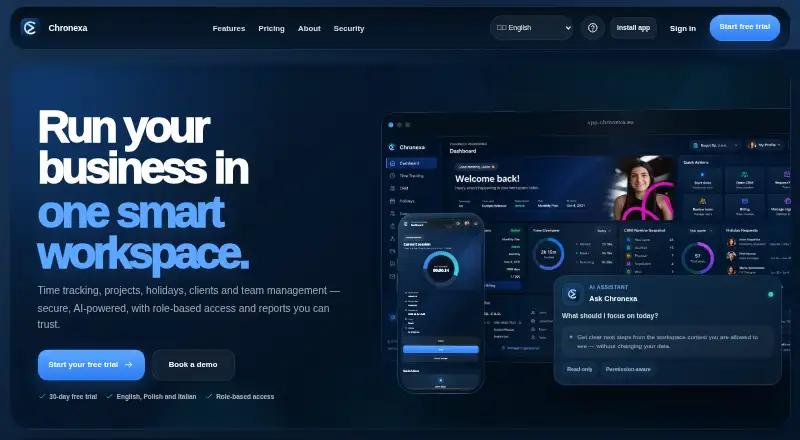 The Chronexa homepage