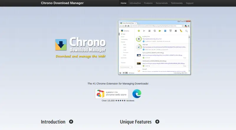 Chrono Download Manager's website