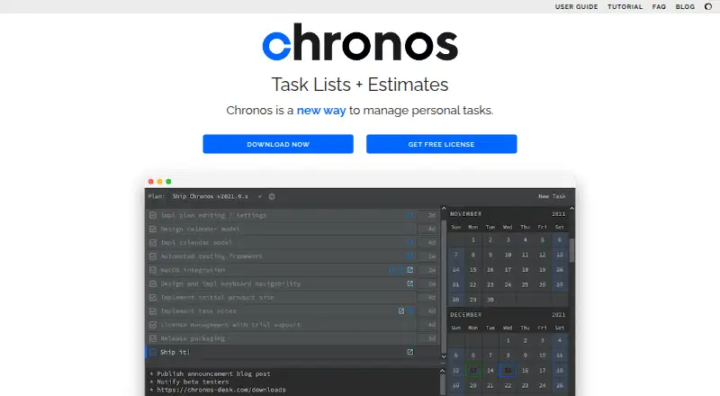 The Chronos homepage