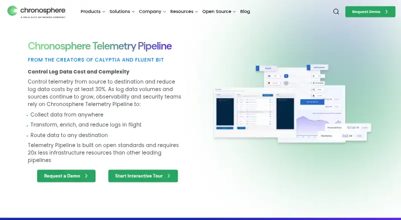Chronosphere Telemetry Pipeline's website