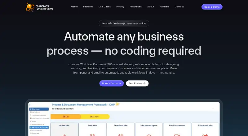 Chronos Workflow's website