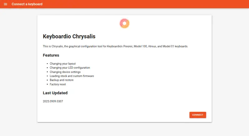 The Keyboardio Chrysalis homepage
