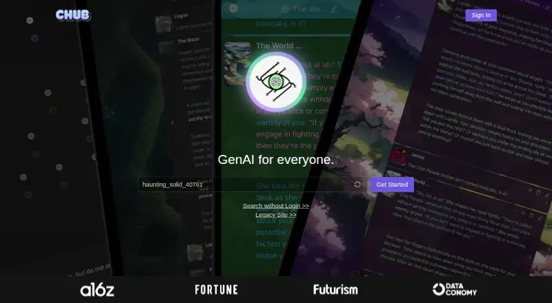 Chub AI's website