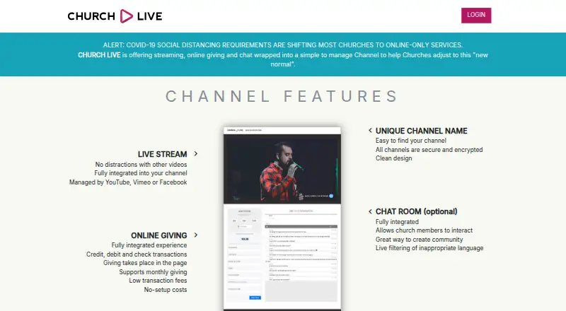 ChurchLive's website