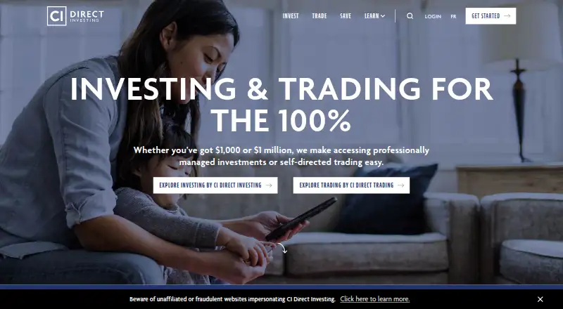 CI Direct Investing's website