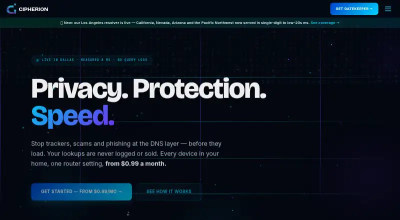 Cipherion DNS's website