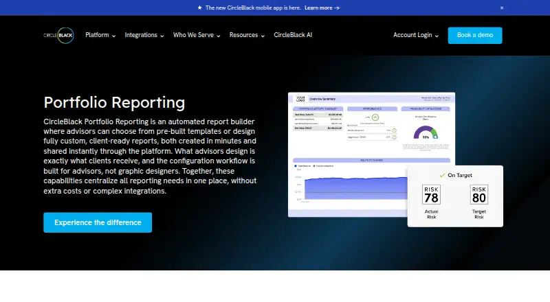 CircleBlack Portfolio Reporting's website
