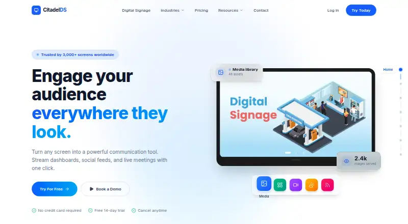 Citadel Digital Signage's website