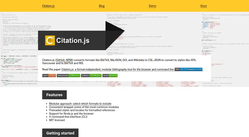 Citation.js's website