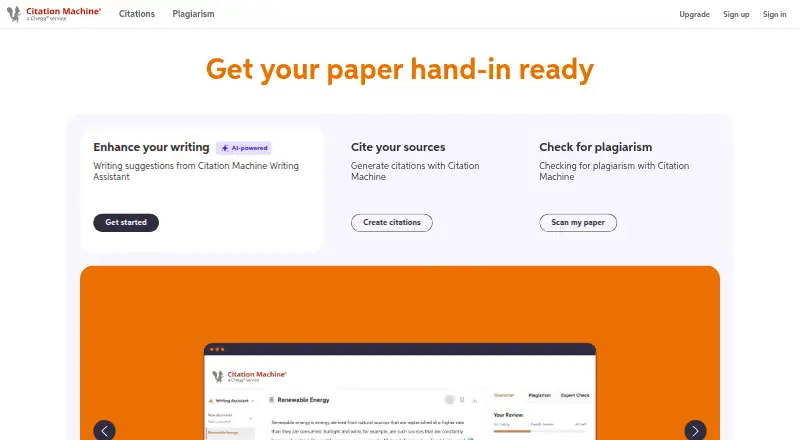 Citation Machine's website