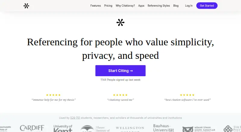 Citationsy's website
