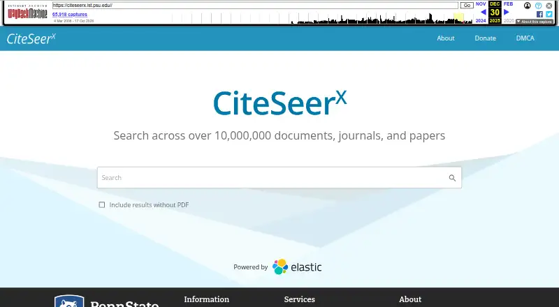 CiteSeerX's website