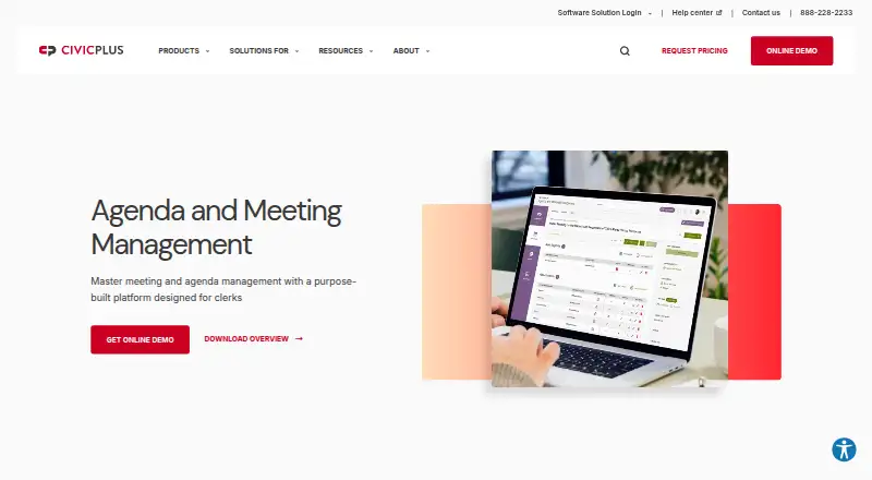 The Agenda and Meeting Management Select homepage